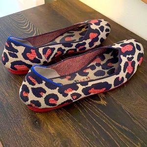 Rothy’s Red Cat animal print round toe flats